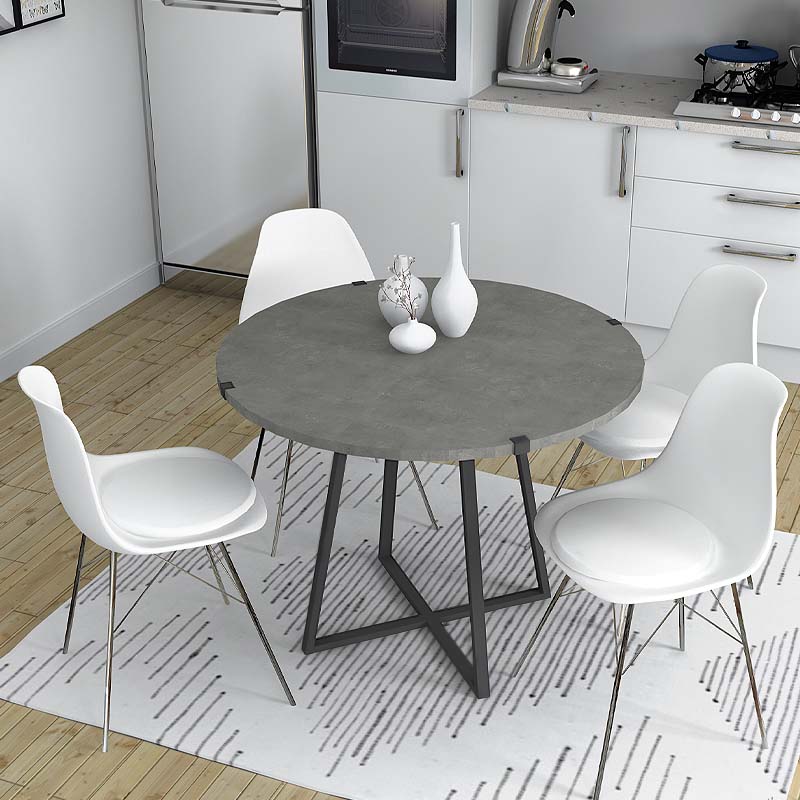 Τραπέζι Rubes Megapap χρώμα γκρι σκυροδέματος 100x100x78εκ.