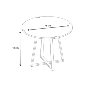Τραπεζάκι σαλονιού Mauricio Megapap χρώμα γκρι σκυροδέματος 78x78x43εκ.