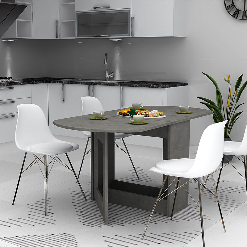 Τραπέζι Winslet Megapap επεκτεινόμενο χρώμα γκρι σκυροδέματος 34(63+63)x80x76εκ.