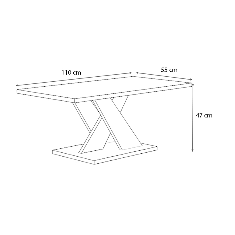 Τραπεζάκι σαλονιού Marcello Megapap χρώμα φυσικό οξιάς 110x55x47εκ.