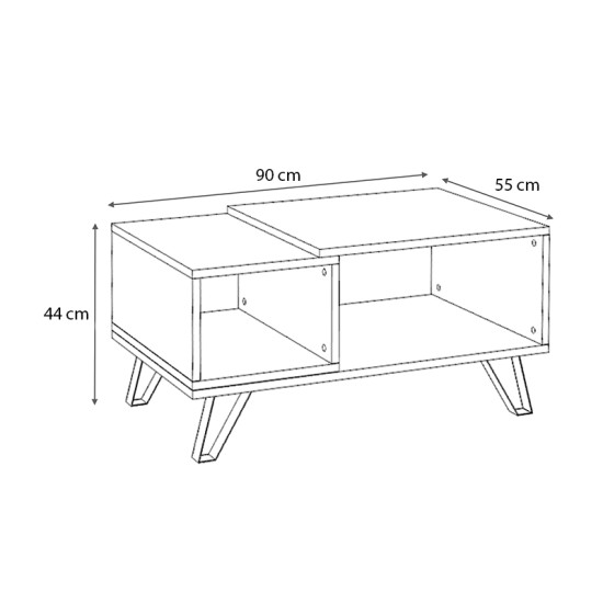 Τραπεζάκι σαλονιού Don Megapap μελαμίνης χρώμα sonoma 90x55x44εκ. Τραπεζάκι σαλονιού Don Megapap μελαμίνης χρώμα sonoma 90x55x44εκ.