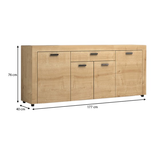Μπουφές μελαμίνης Joseph Megapap χρώμα sonoma 177x40x76εκ. Μπουφές μελαμίνης Joseph Megapap χρώμα sonoma 177x40x76εκ.