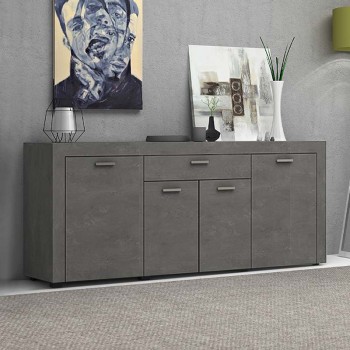 Μπουφές Joseph Megapap χρώμα γκρι σκυροδέματος 177x40x76εκ.