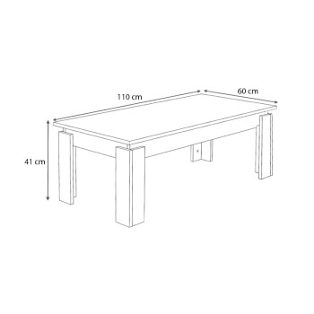Τραπεζάκι σαλονιού Seda Megapap χρώμα φυσικό οξιάς 110x60x41εκ.