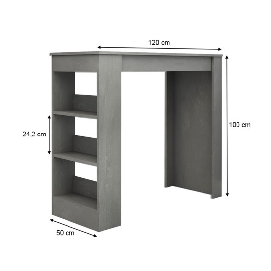Τραπέζι μπαρ Deep Megapap χρώμα γκρι σκυροδέματος 120x50x100εκ. Τραπέζι μπαρ Deep Megapap χρώμα γκρι σκυροδέματος 120x50x100εκ.