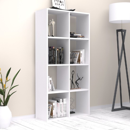 Βιβλιοθήκη Anser Megapap χρώμα λευκό 69,8x29x142εκ. Βιβλιοθήκη Anser Megapap χρώμα λευκό 69,8x29x142εκ.