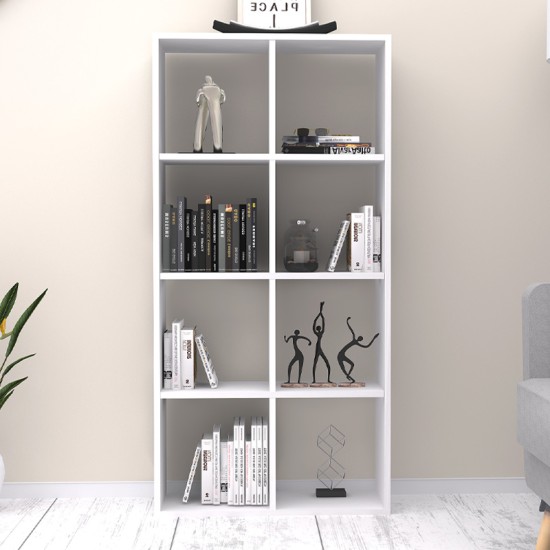 Βιβλιοθήκη Anser Megapap χρώμα λευκό 69,8x29x142εκ. Βιβλιοθήκη Anser Megapap χρώμα λευκό 69,8x29x142εκ.