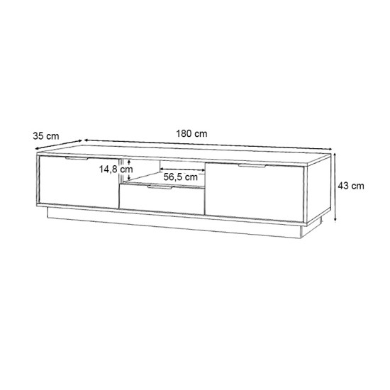 Έπιπλο τηλεόρασης Mensa Megapap χρώμα λευκό 180x35x43cm. Έπιπλο τηλεόρασης Mensa Megapap χρώμα λευκό 180x35x43cm.