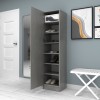 Ντουλάπα ρούχων - παπουτσοθήκη Petro Megapap μονόφυλλη χρώμα γκρι σκυροδέματος 45x38x180εκ.