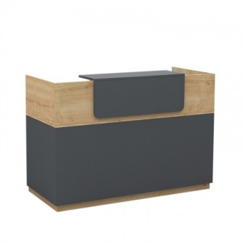 Γραφείο υποδοχής - reception Lemmon Megapap χρώμα φυσικό οξιάς - ανθρακί 120x70x110εκ.