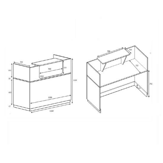 Γραφείο reception Lemmon Megapap χρώμα φυσικό οξιάς - ανθρακί 120x70x110εκ. Γραφείο reception Lemmon Megapap χρώμα φυσικό οξιάς - ανθρακί 120x70x110εκ.