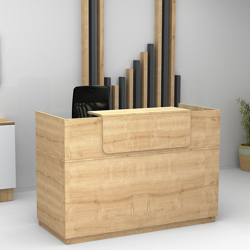 Γραφείο υποδοχής - reception Lemmon Megapap χρώμα φυσικό οξιάς 120x70x110εκ.