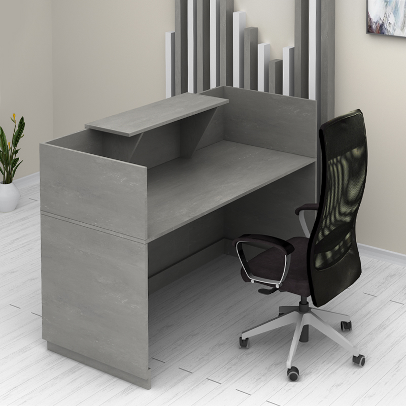 Γραφείο υποδοχής - reception Lemmon Megapap χρώμα γκρι σκυροδέματος 120x70x110εκ.