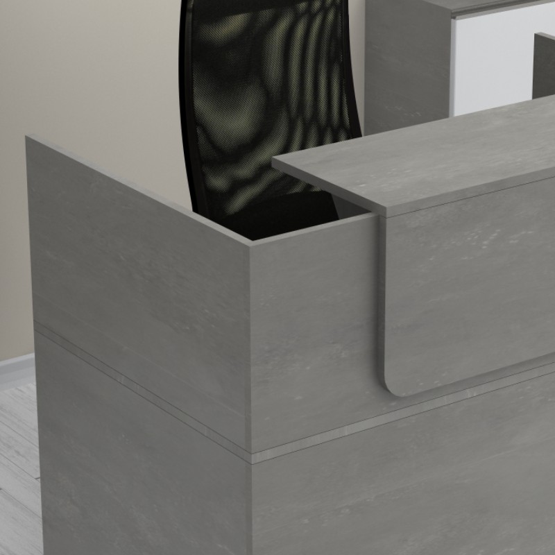 Γραφείο υποδοχής - reception Lemmon Megapap χρώμα γκρι σκυροδέματος 120x70x110εκ.