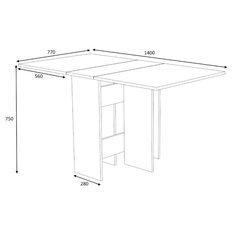 Τραπέζι Pepe Megapap επεκτεινόμενο χρώμα λευκό - φυσικό οξιάς 28(56+56)x77x75εκ.