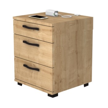 Κομοδίνο - Συρταριέρα γραφείου Roco Megapap χρώμα φυσικό οξιάς 40x39x57εκ.