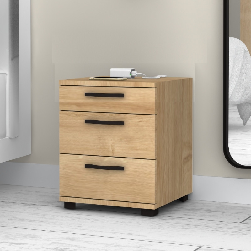 Κομοδίνο - Συρταριέρα γραφείου Roco Megapap χρώμα φυσικό οξιάς 40x39x57εκ.