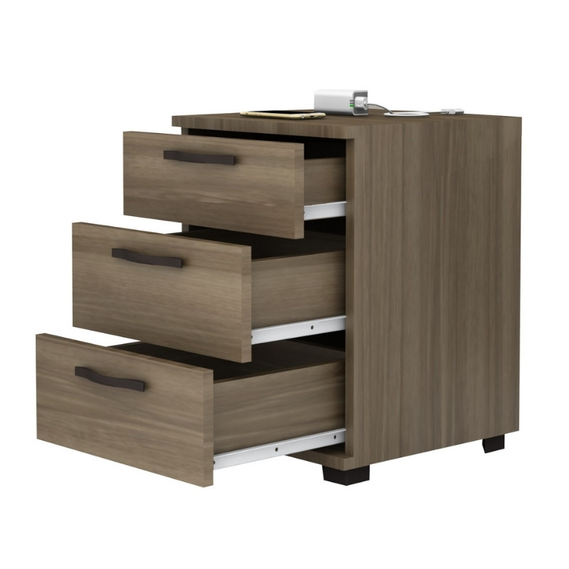 Κομοδίνο - Συρταριέρα γραφείου Roco Megapap χρώμα καρυδί 40x39x57εκ.