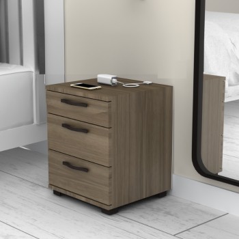 Κομοδίνο - Συρταριέρα γραφείου Roco Megapap χρώμα καρυδί 40x39x57εκ.