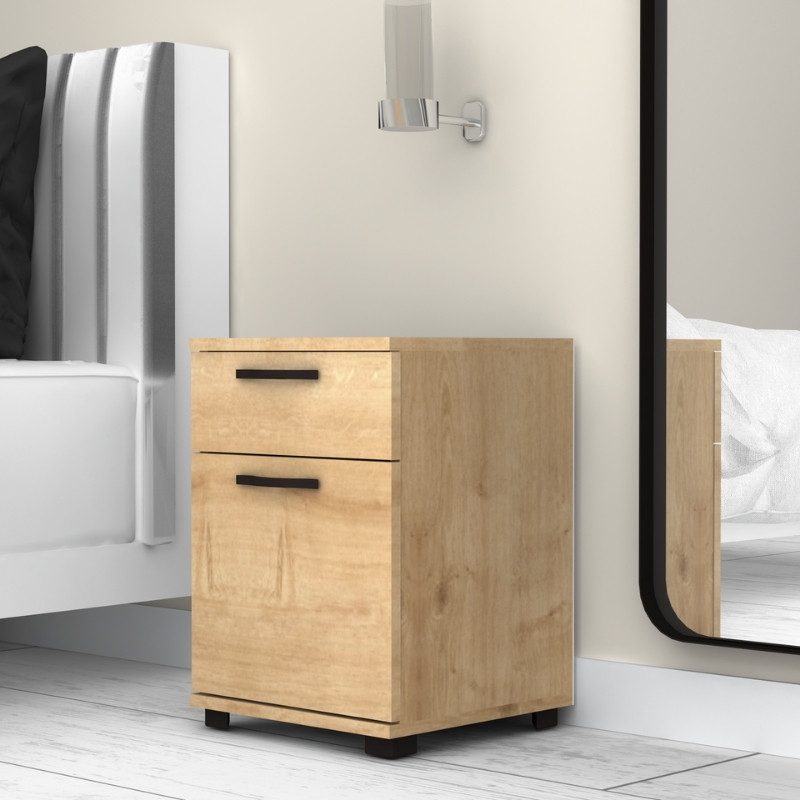 Κομοδίνο - Συρταριέρα γραφείου Veto Megapap χρώμα φυσικό οξιάς 40x39x57εκ.