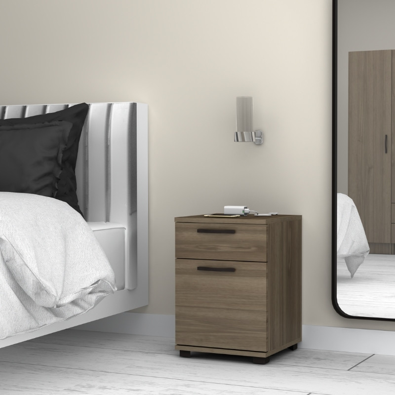 Κομοδίνο - Συρταριέρα γραφείου Veto Megapap χρώμα καρυδί 40x39x57εκ.