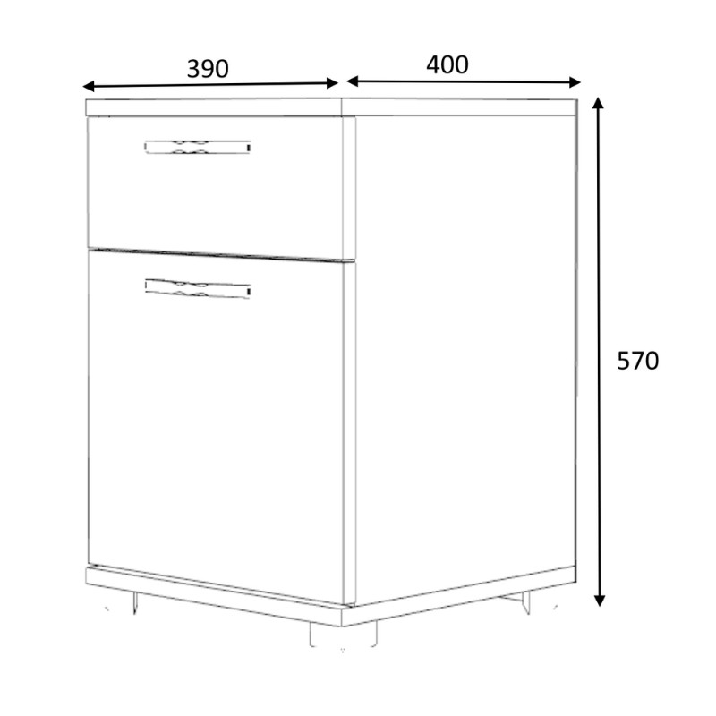 Κομοδίνο - Συρταριέρα γραφείου Veto Megapap χρώμα καρυδί 40x39x57εκ.