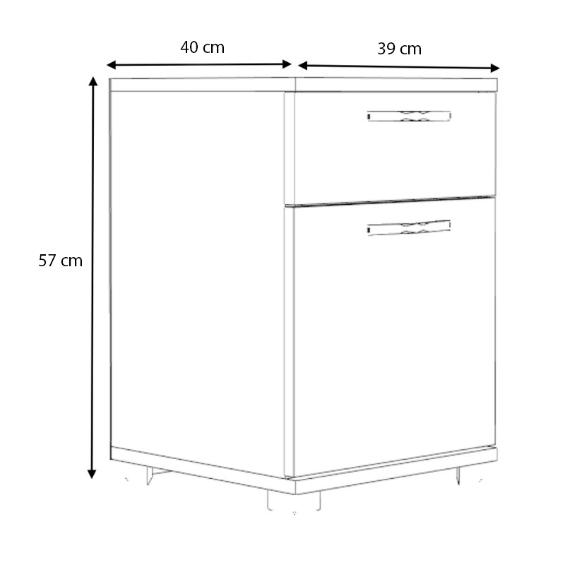 Κομοδίνο - συρταριέρα γραφείου Veto Megapap χρώμα λευκό 40x39x57εκ.
