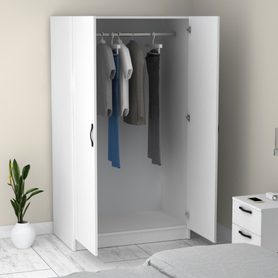 Ντουλάπα ρούχων Victoria Megapap δίφυλλη χρώμα λευκό 100x60x181εκ. Ντουλάπα ρούχων Victoria Megapap δίφυλλη χρώμα λευκό 100x60x181εκ.