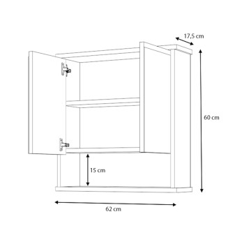 Καθρέπτης μπάνιου Delo Μegapap χρώμα λευκό 62x17,5x60εκ.