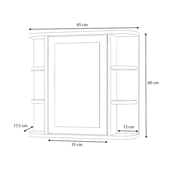 Καθρέπτης μπάνιου Diro Μegapap χρώμα λευκό 65x17,5x60εκ. Καθρέπτης μπάνιου Diro Μegapap χρώμα λευκό 65x17,5x60εκ.