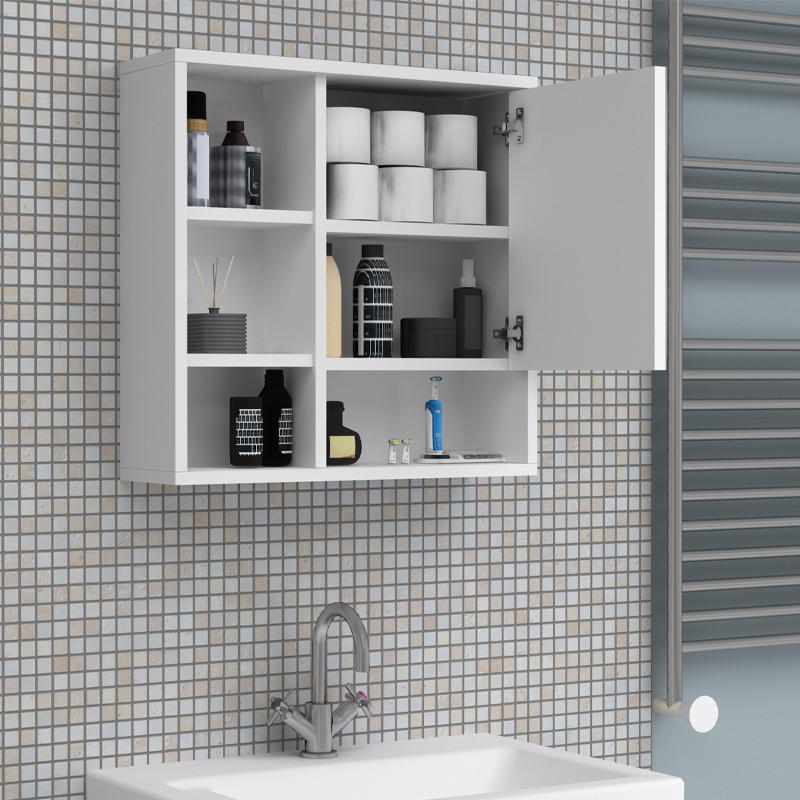 Καθρέπτης μπάνιου Demo Μegapap χρώμα λευκό 60x17,5x60εκ.