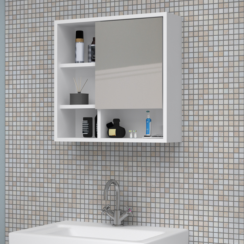 Καθρέπτης μπάνιου Demo Μegapap χρώμα λευκό 60x17,5x60εκ.