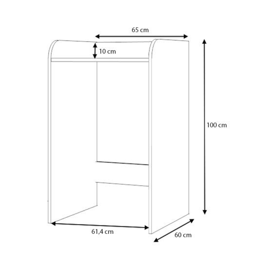 Έπιπλο πλυντηρίου Toren Megapap χρώμα λευκό 65x60x100εκ. Έπιπλο πλυντηρίου Toren Megapap χρώμα λευκό 65x60x100εκ.