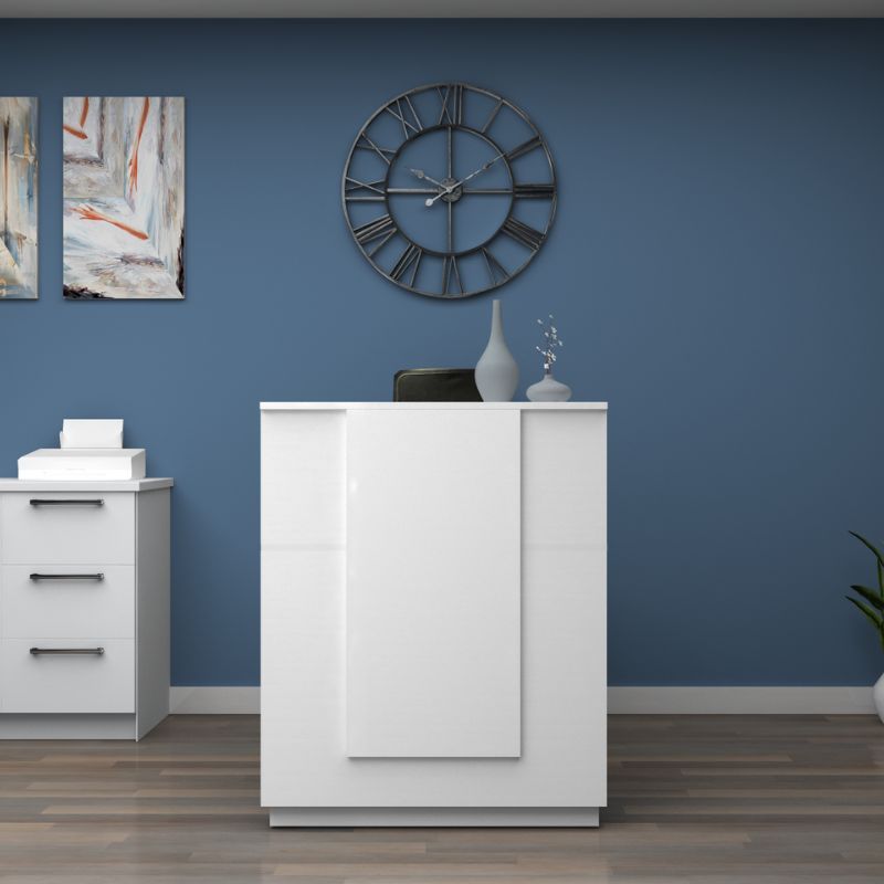 Γραφείο υποδοχής - reception Gemini Megapap χρώμα λευκό 90x50x110εκ.