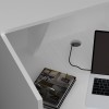 Γραφείο υποδοχής - reception Gemini Megapap χρώμα λευκό 100x70x110εκ.