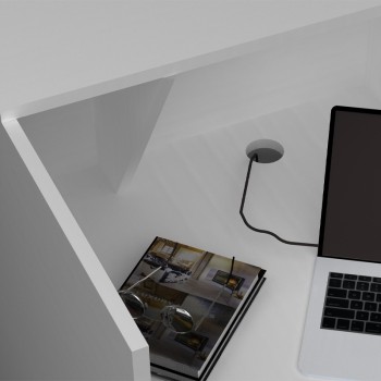 Γραφείο υποδοχής - reception Gemini Megapap χρώμα λευκό 100x70x110εκ.