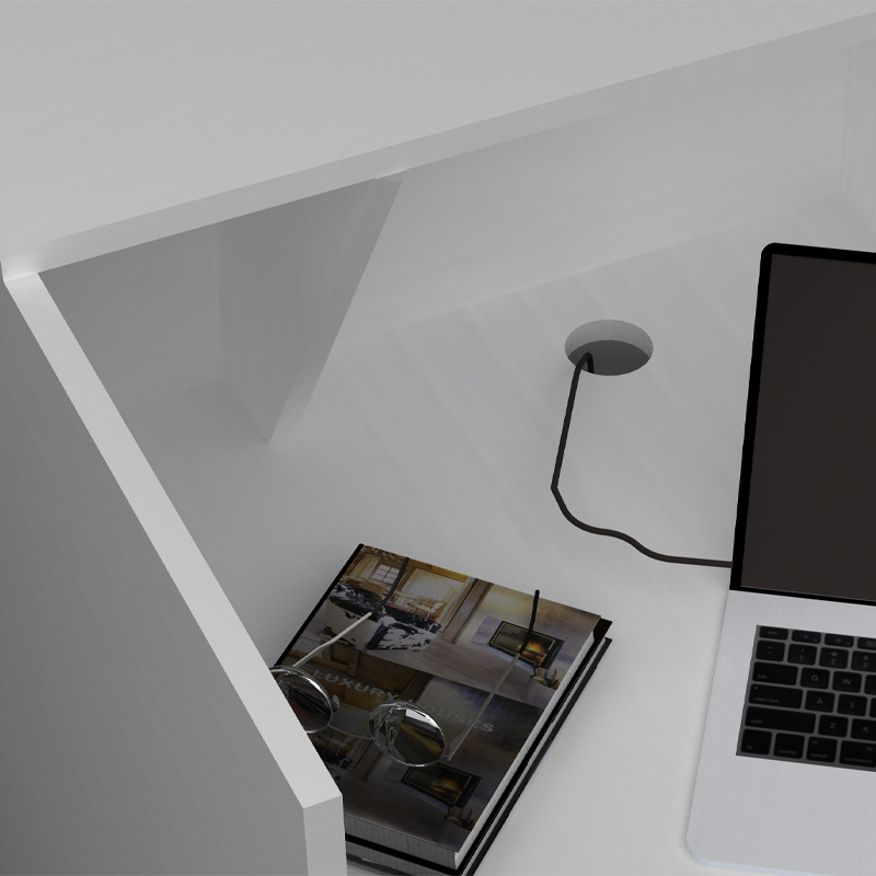 Γραφείο υποδοχής - reception Gemini Megapap χρώμα λευκό 100x70x110εκ.