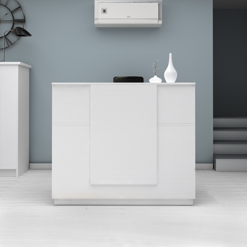 Γραφείο υποδοχής - reception Gemini Megapap χρώμα λευκό 150x70x110εκ.