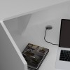 Γραφείο υποδοχής - reception Gemini Megapap χρώμα λευκό 150x70x110εκ.