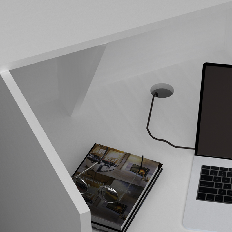 Γραφείο υποδοχής - reception Gemini Megapap χρώμα λευκό 150x70x110εκ.