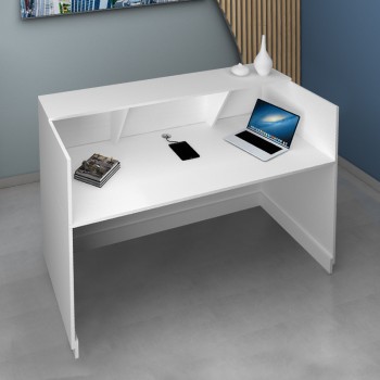 Γραφείο υποδοχής - reception Gemini Megapap χρώμα λευκό 180x70x110εκ.