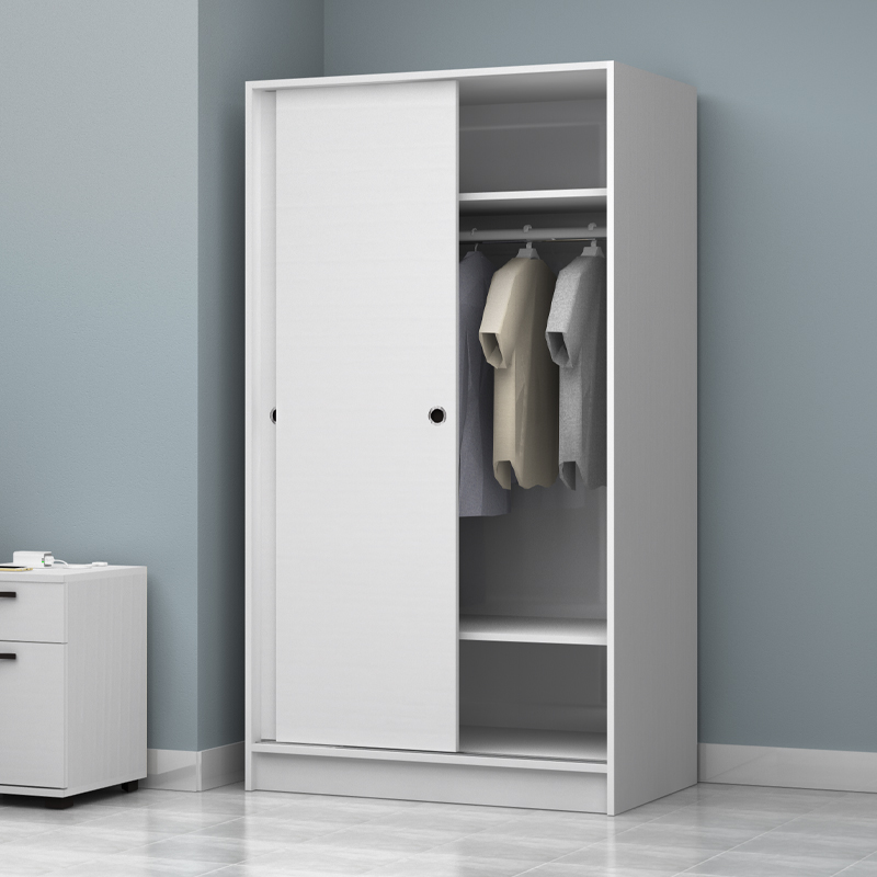 Ντουλάπα ρούχων Regio Megapap δίφυλλη συρόμενη χρώμα λευκό 100x60x181εκ.