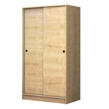 Ντουλάπα ρούχων Regio Megapap δίφυλλη συρόμενη χρώμα φυσικό οξιάς 100x60x181εκ.