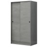 Ντουλάπα ρούχων Regio Megapap δίφυλλη συρόμενη χρώμα γκρι σκυροδέματος 100x60x181εκ.
