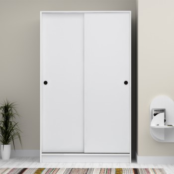 Ντουλάπα ρούχων Regio Megapap δίφυλλη συρόμενη χρώμα λευκό 120x60x200εκ.