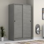 Ντουλάπα ρούχων Regio Megapap δίφυλλη συρόμενη χρώμα γκρι σκυροδέματος 120x60x200εκ.