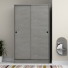 Ντουλάπα ρούχων Regio Megapap δίφυλλη συρόμενη χρώμα γκρι σκυροδέματος 120x60x200εκ.