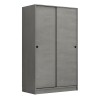 Ντουλάπα ρούχων Regio Megapap δίφυλλη συρόμενη χρώμα γκρι σκυροδέματος 120x60x200εκ.