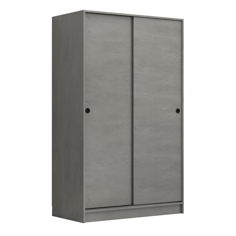 Ντουλάπα ρούχων Regio Megapap δίφυλλη συρόμενη χρώμα γκρι σκυροδέματος 120x60x200εκ.