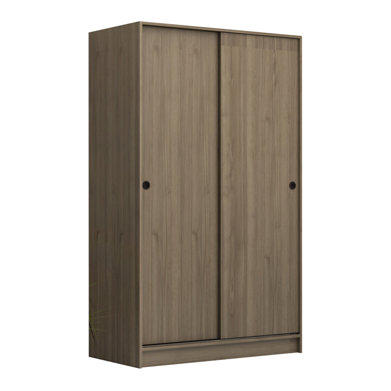 Ντουλάπα ρούχων Regio Megapap δίφυλλη συρόμενη χρώμα καρυδί 120x60x200εκ.